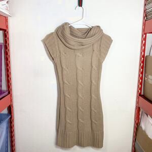 Women's Long Sweater, High Collar Knit/ Winter Dress Size S